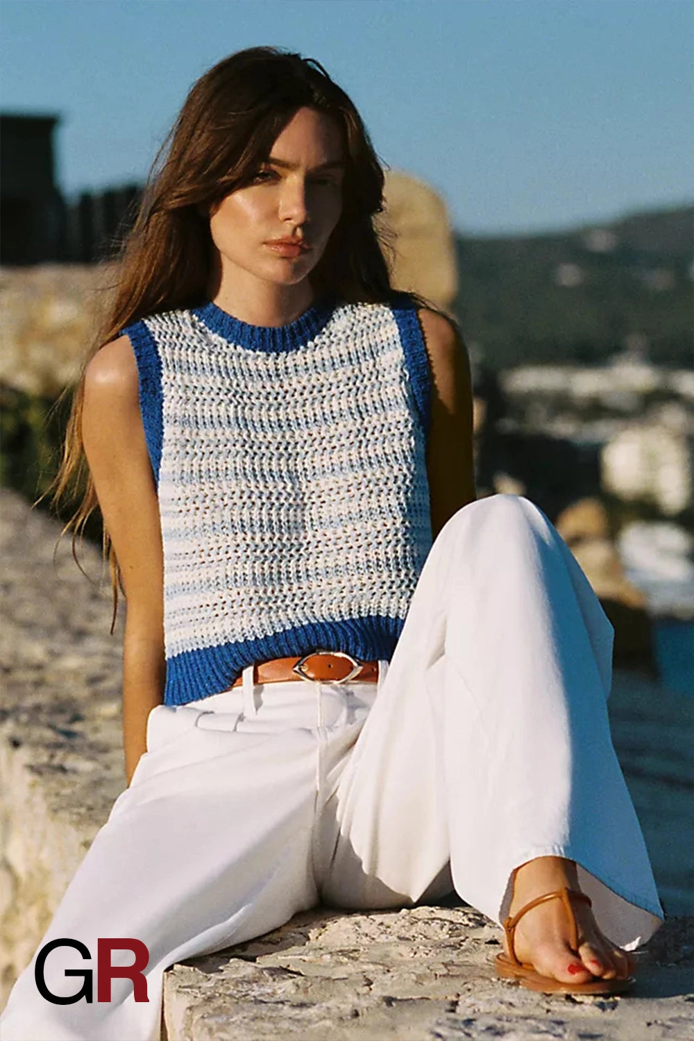 Chic Lace-Up Knitted Vest Top - GlamoROZ