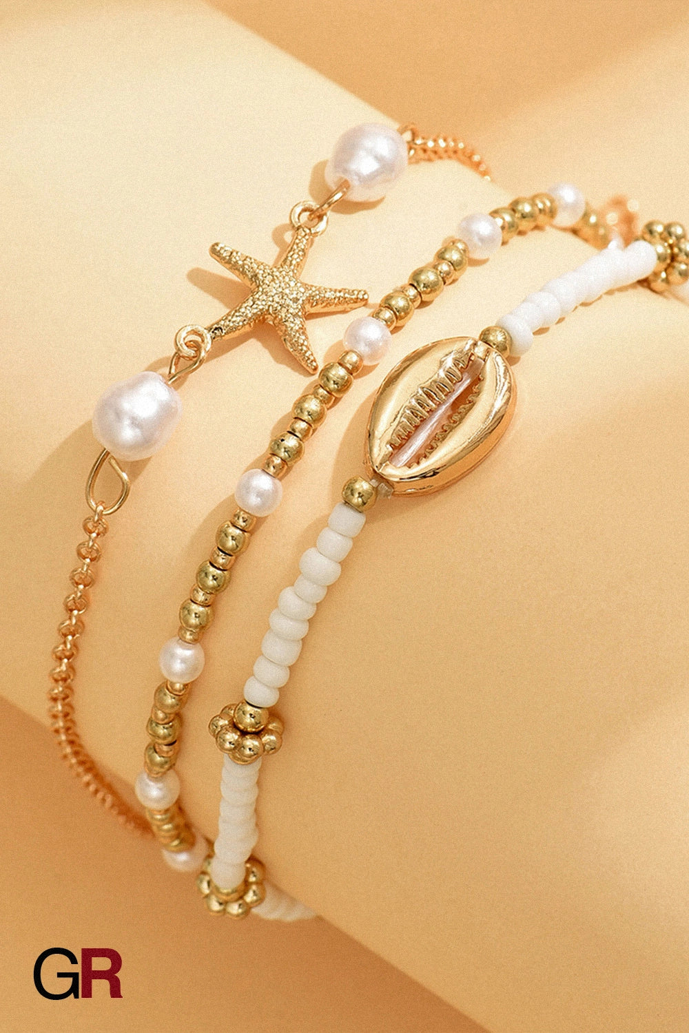 Étoile de Mer Layered Anklet Set