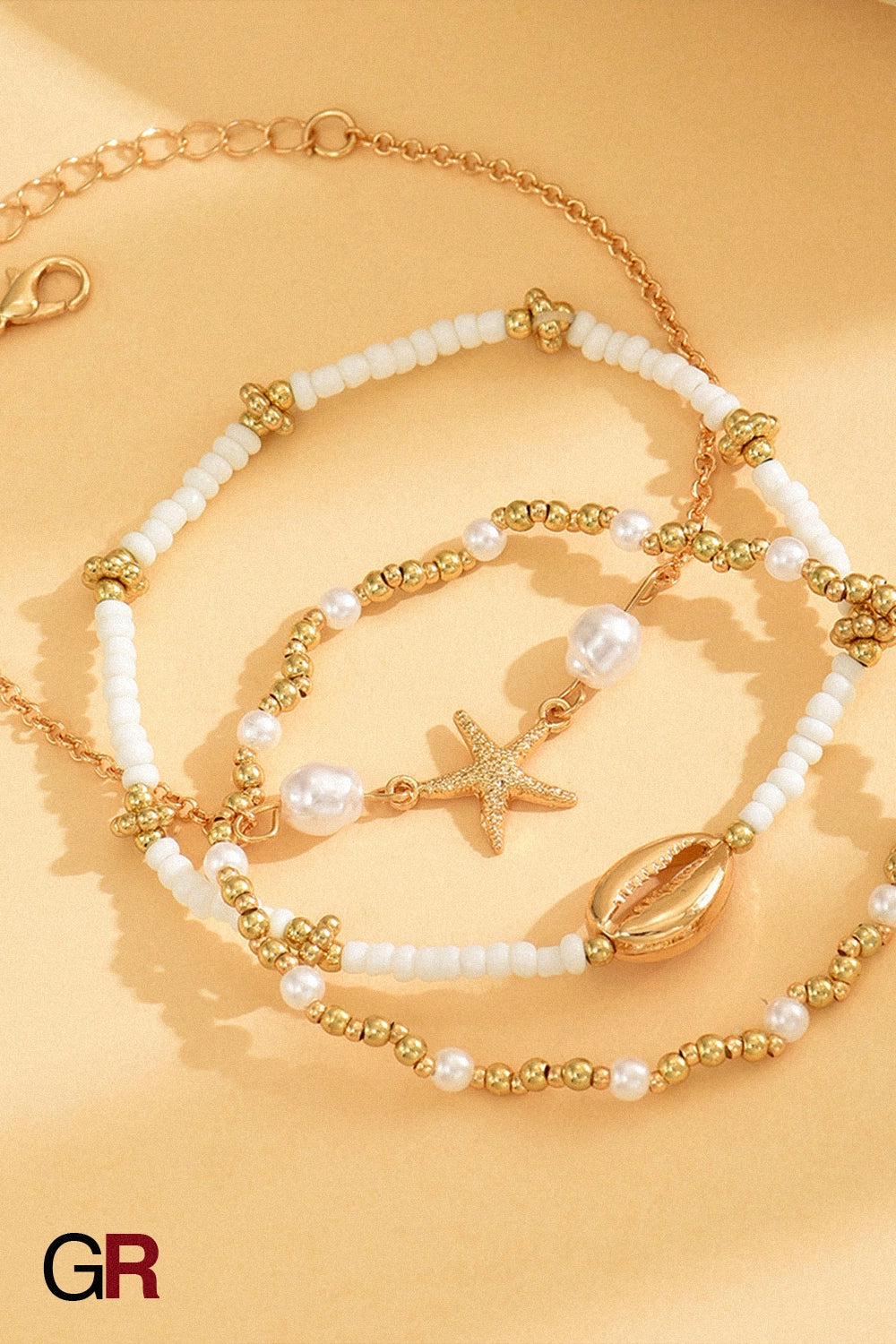 Étoile de Mer Layered Anklet Set