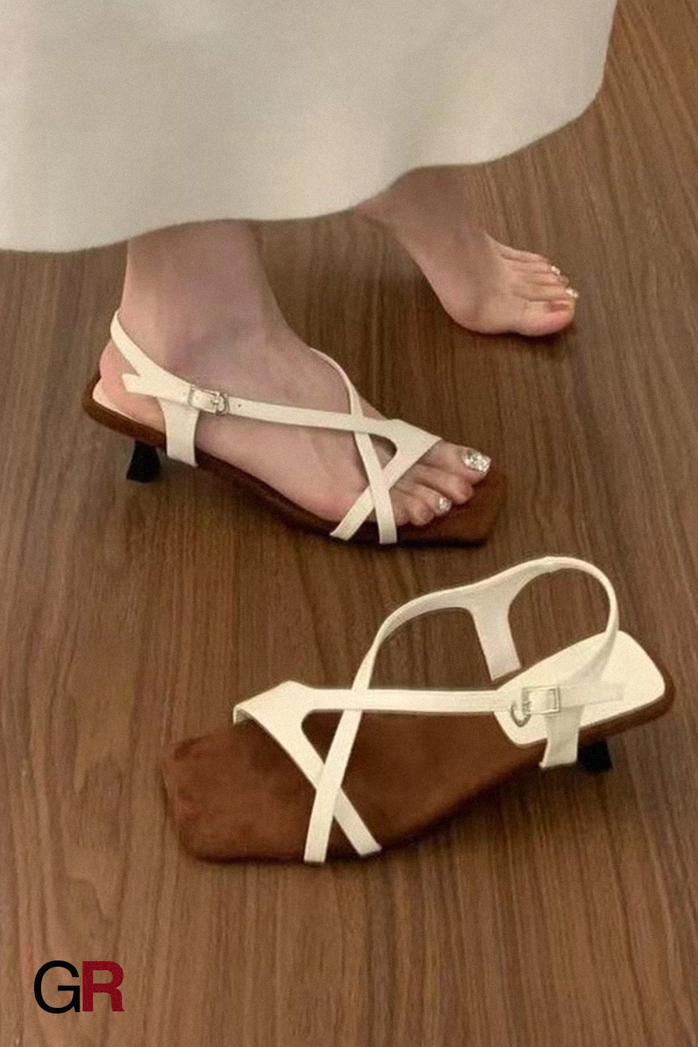 Summer Handmade Women's Shoes Retro Square Head