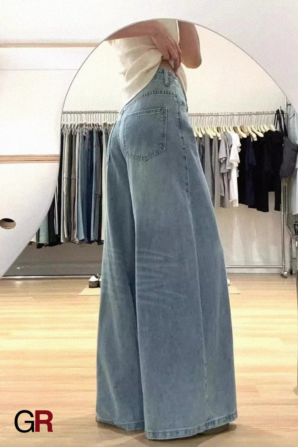 Women's Wide-leg Jeans High Waist Loose And Slimming