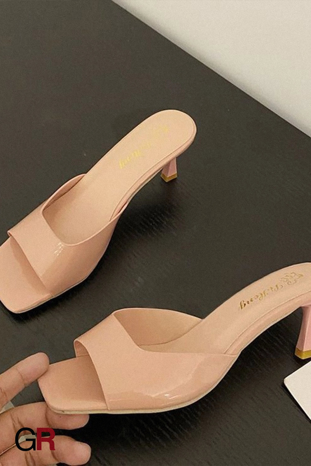 All-matching Stiletto Patent Leather High Heel Slippers