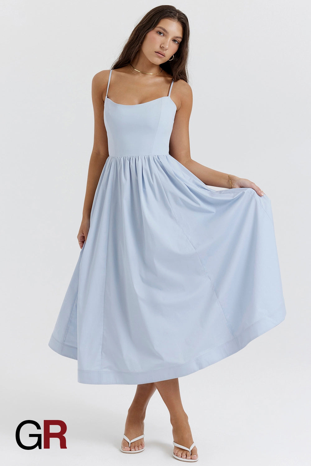 Vibrant Suspender Blue Dress - GlamoROZ