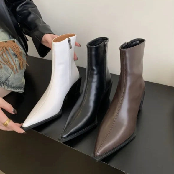 Short Heel High Heels Boots - GlamoROZ