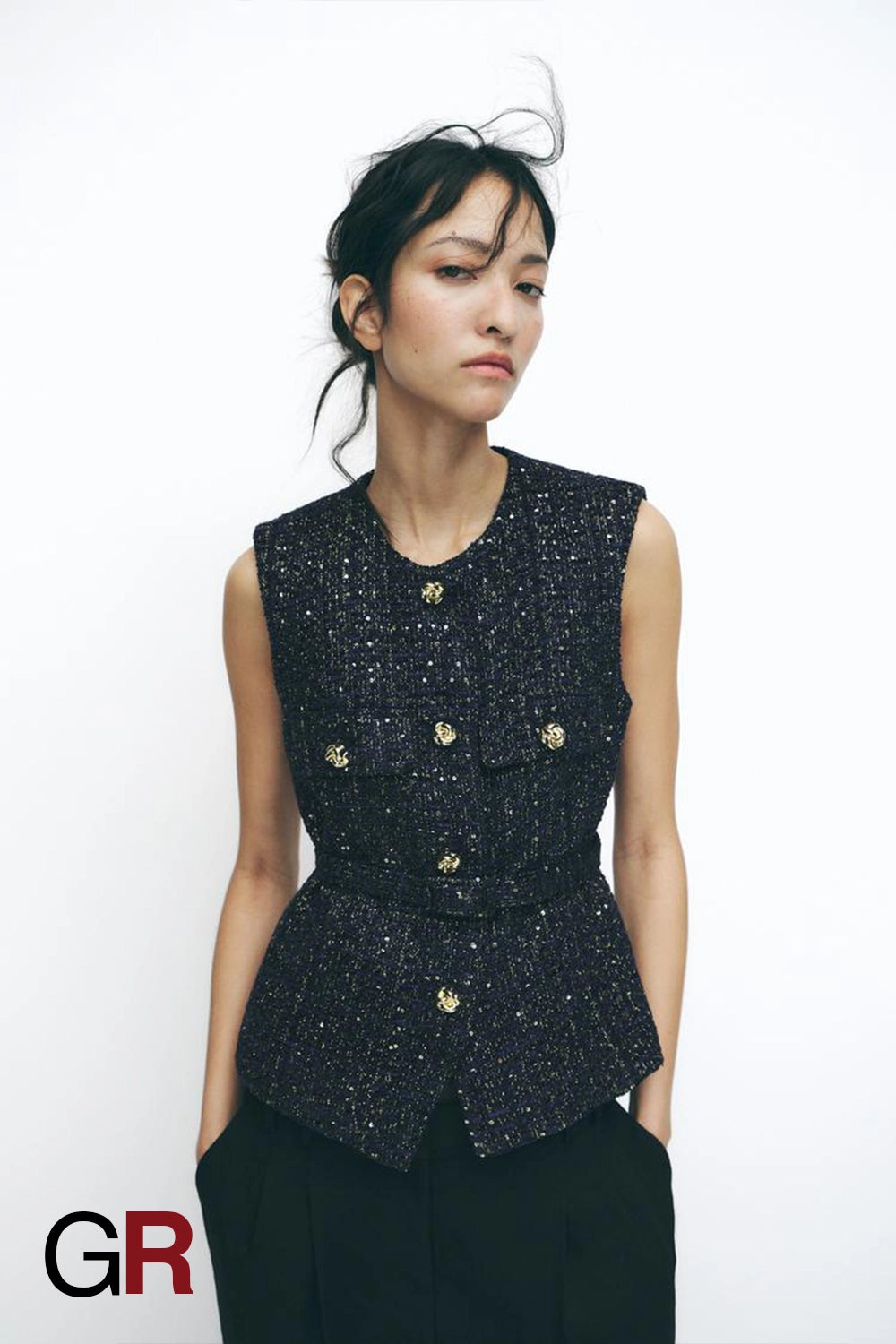 Versatile Textured Knit Vest - GlamoROZ