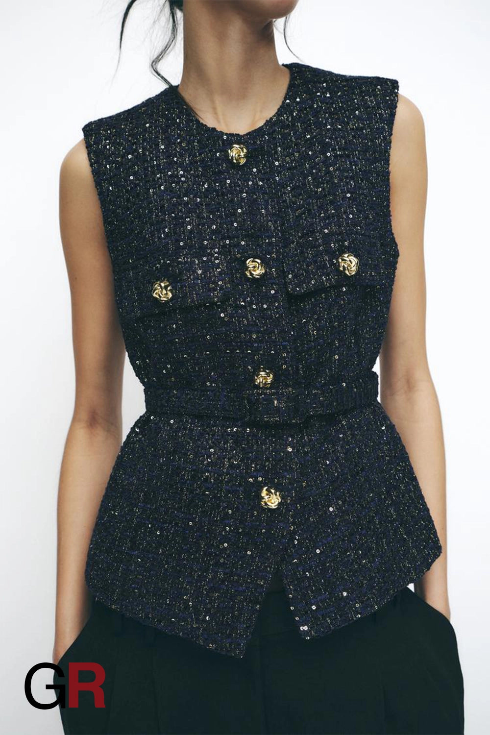 Versatile Textured Knit Vest - GlamoROZ
