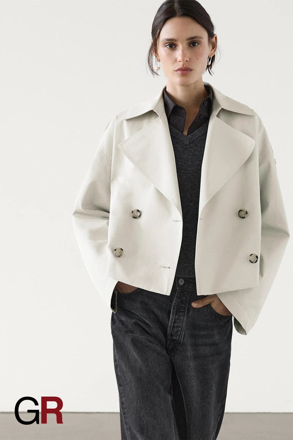 British Chic Short Trench Coat - GlamoROZ