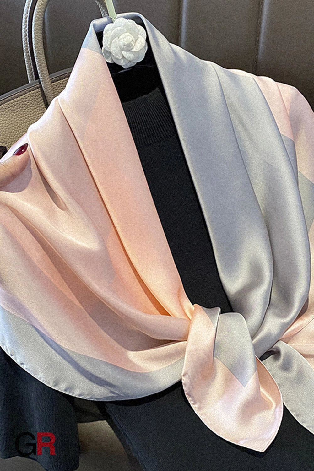 Thin Artificial Silk Patchwork Assorted Colors Silk Scarf