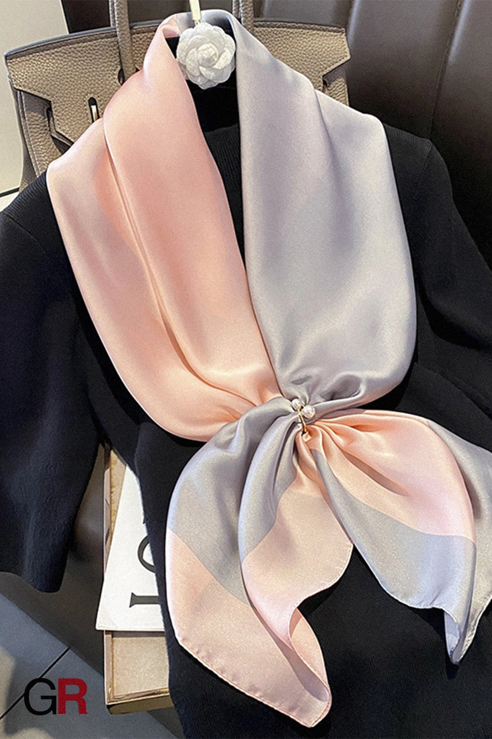 Thin Artificial Silk Patchwork Assorted Colors Silk Scarf